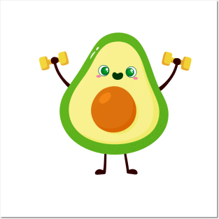 Cute fitness avocado Posters and Art